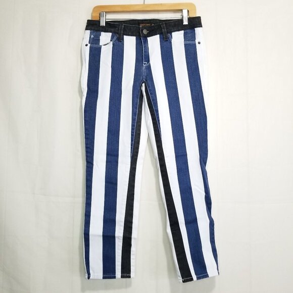 Genetic Denim The Liam crop jeans multi size 28 Orchid striped front solid back - Picture 1 of 14